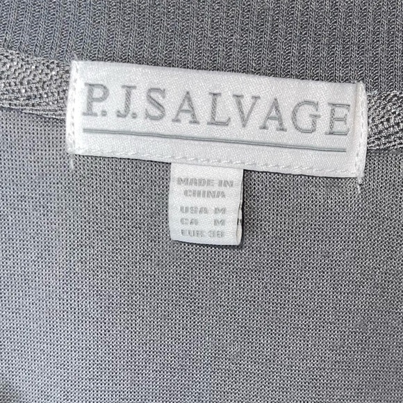 NWT P.J. SALVAGE Gray Velour Crewneck Sweatshirt Pajama Top Size Medium - Picture 6 of 7